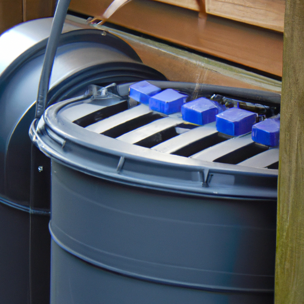 Regenwaterton met filter en sproeitimer