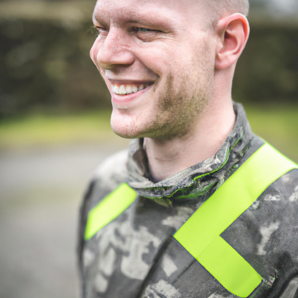 Teamlead met groene outfit in tuin